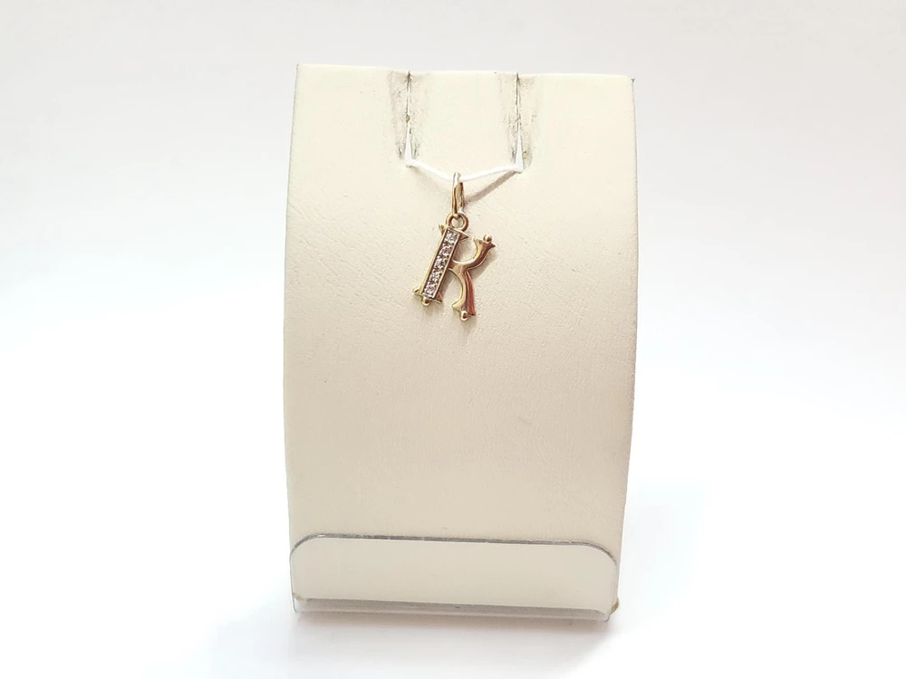 Подвес с фианитом из красного золота 585 пробы