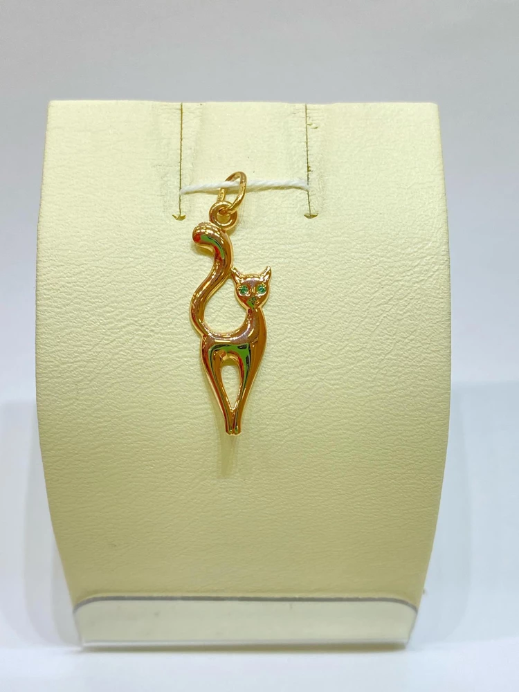 Подвес с фианитом из красного золота 585 пробы