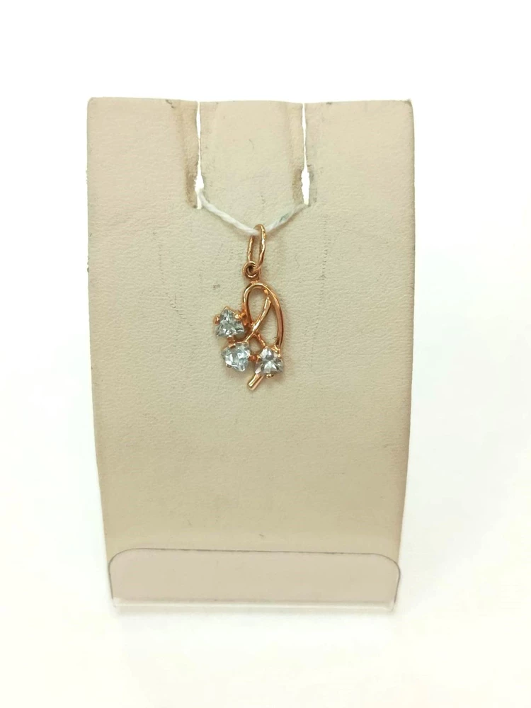 Подвес с топазом из красного золота 585 пробы