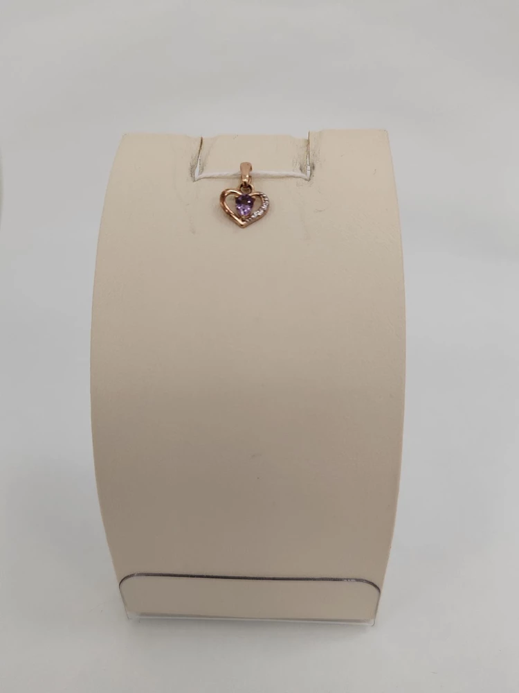 Подвес с аметистом из красного золота 585 пробы