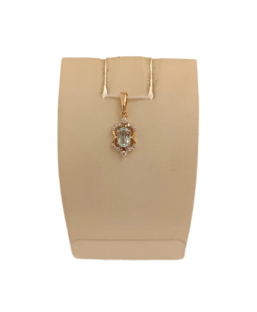 Подвес с топазом из красного золота 585 пробы