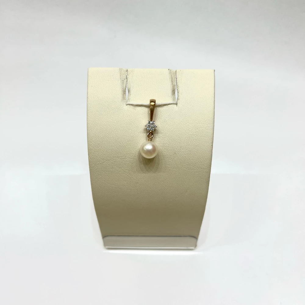 Подвес с культивированным жемчугом из красного золота 585 пробы