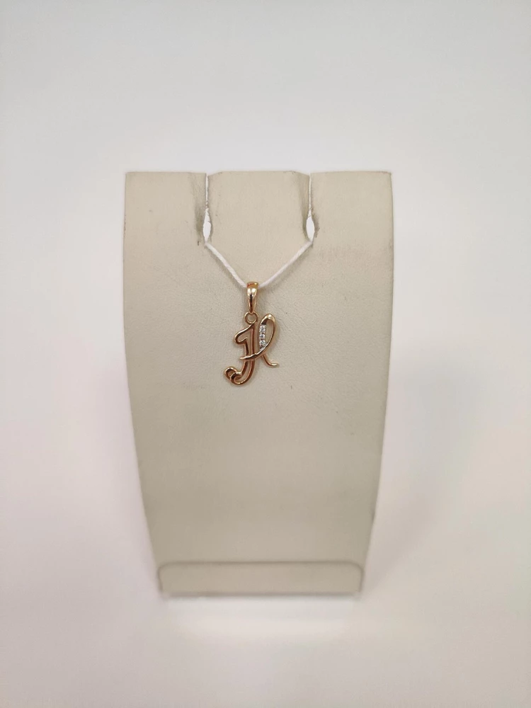 Подвес с фианитом из красного золота 585 пробы