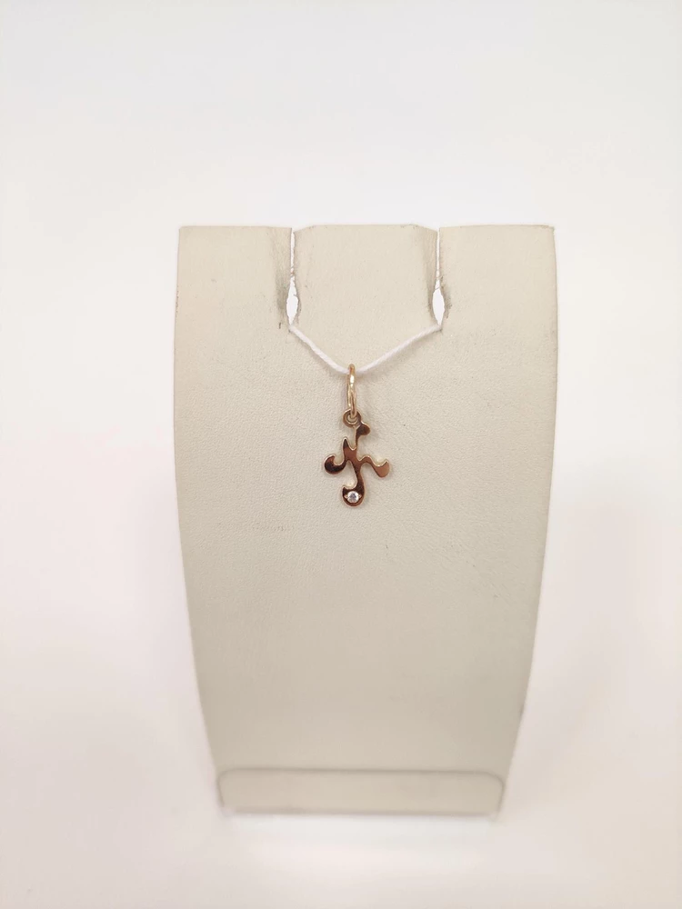 Подвес с фианитом из красного золота 585 пробы