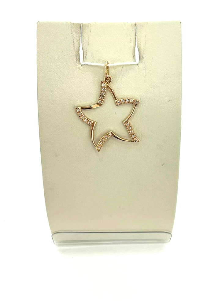 Подвес с фианитом из красного золота 585 пробы