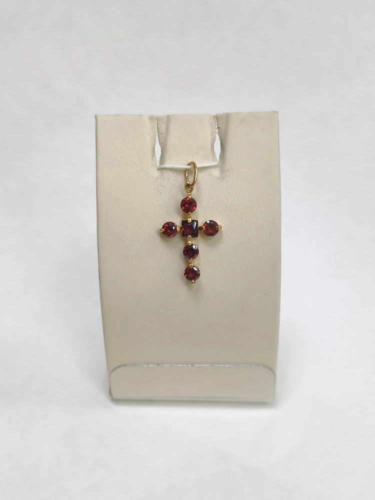 Подвес с гранатом из красного золота 585 пробы