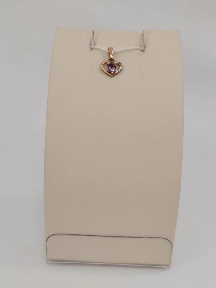 Подвес с аметистом из красного золота 585 пробы