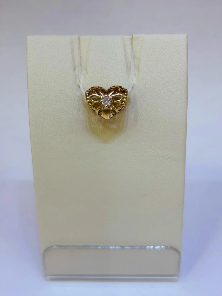 Подвес с фианитом из желтого золота 585 пробы