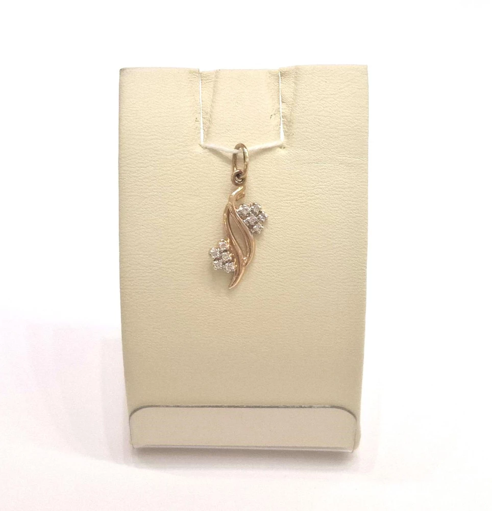 Подвес с фианитом из красного золота 585 пробы