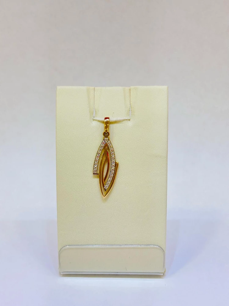 Подвес с фианитом из красного золота 585 пробы