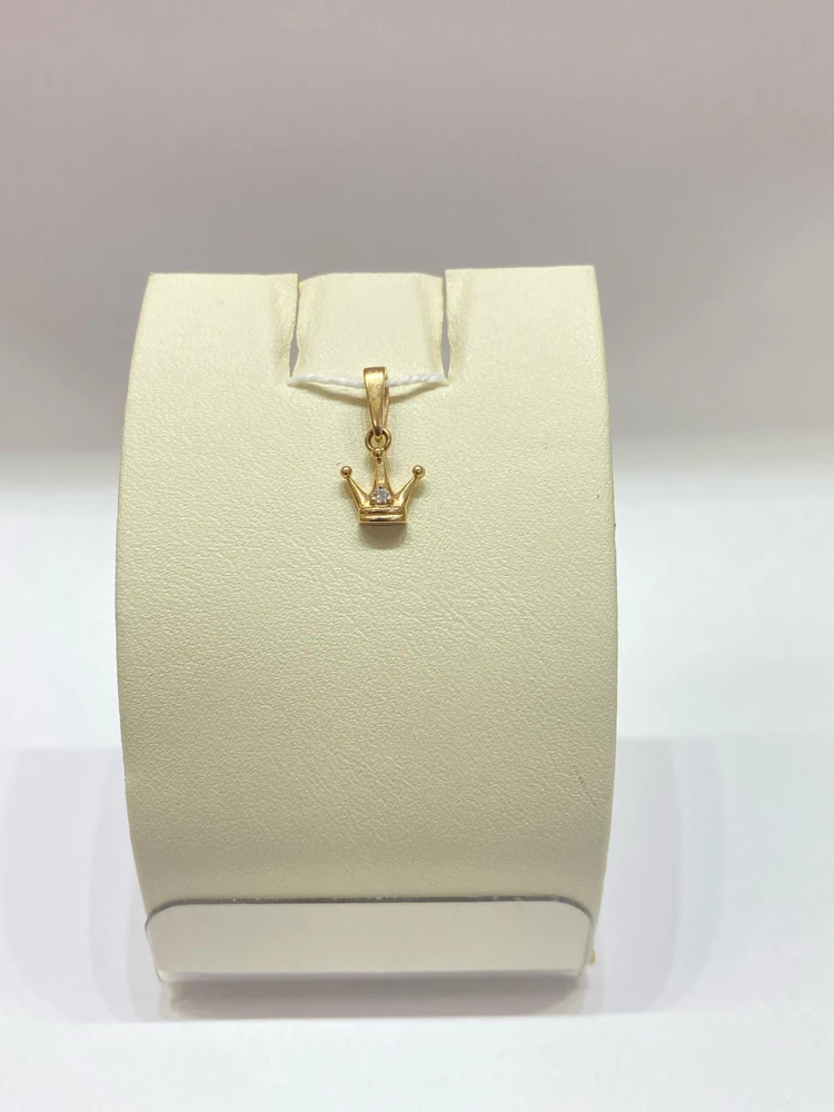 Подвес с фианитом из красного золота 585 пробы