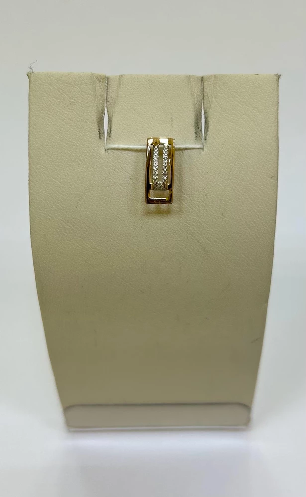 Подвес с фианитом из красного золота 585 пробы