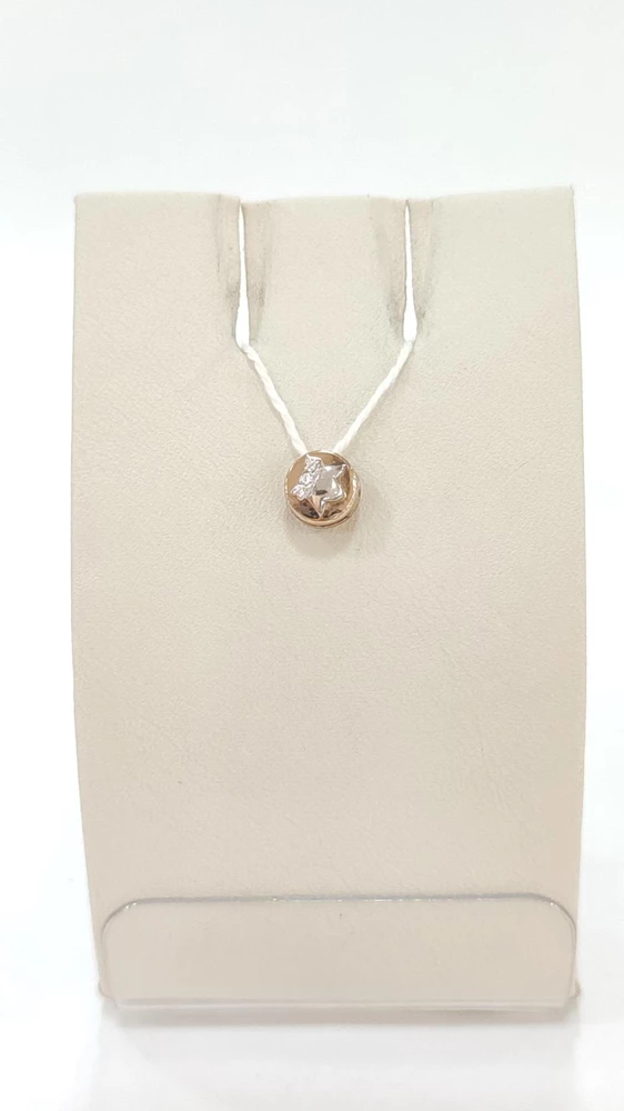 Подвес с фианитом из красного золота 585 пробы