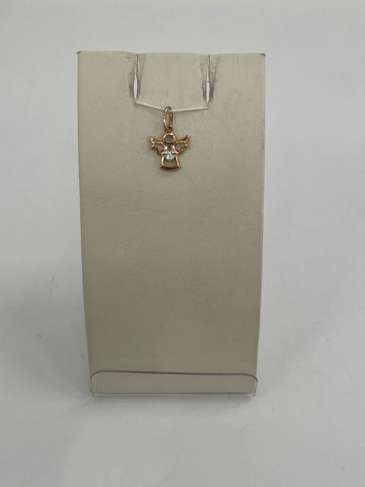 Подвес с фианитом из красного золота 585 пробы