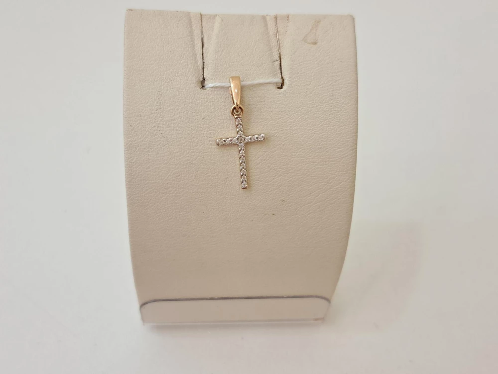 Подвес с фианитом из красного золота 585 пробы