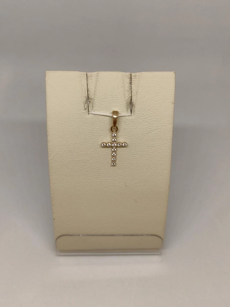 Подвес с фианитом из красного золота 585 пробы