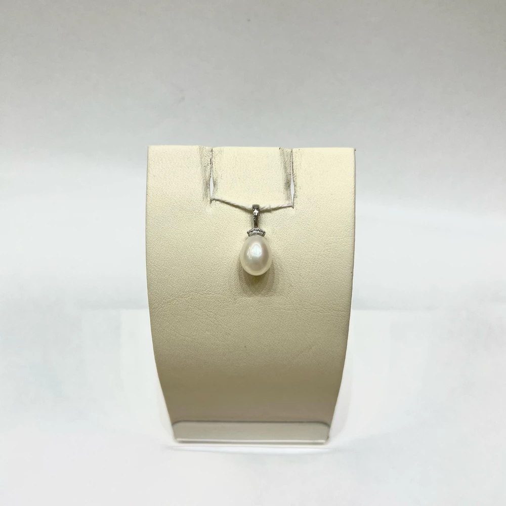 Подвес с культивированным жемчугом из белого золота 585 пробы