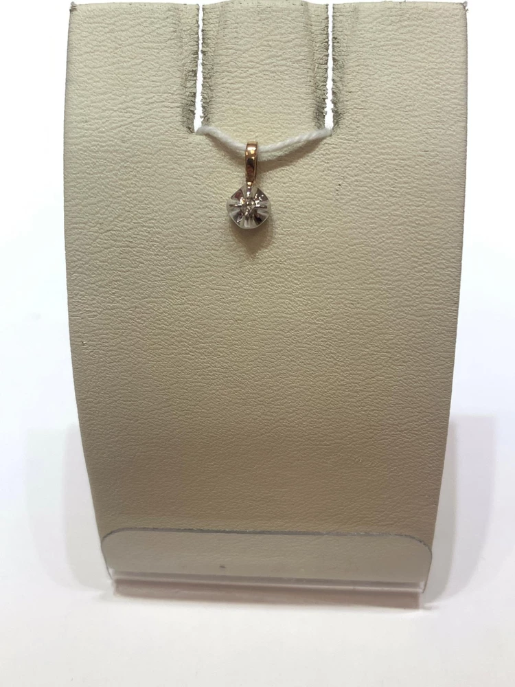 Подвес с бриллиантом из красного золота 585 пробы