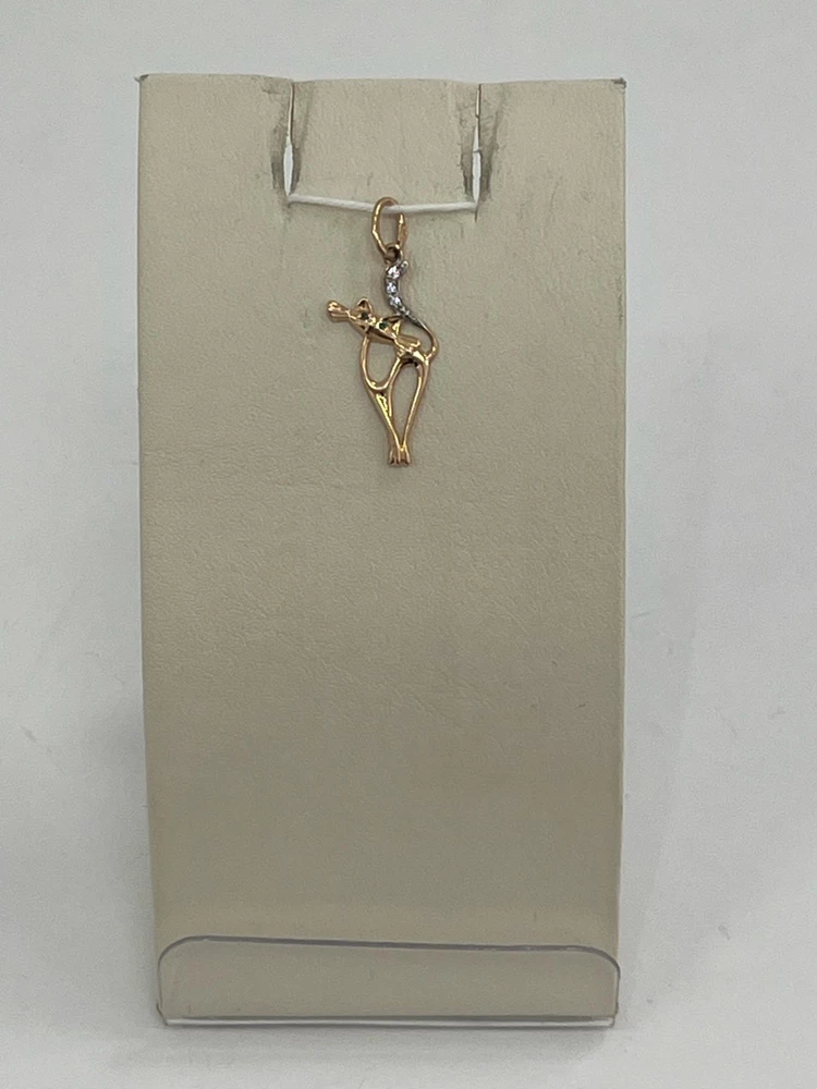 Подвес с фианитом из красного золота 585 пробы