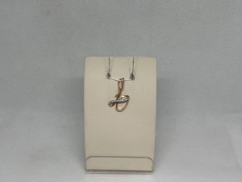 Подвес с фианитом из красного золота 375 пробы