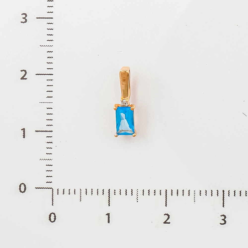 Подвес с топазом из красного золота 585 пробы