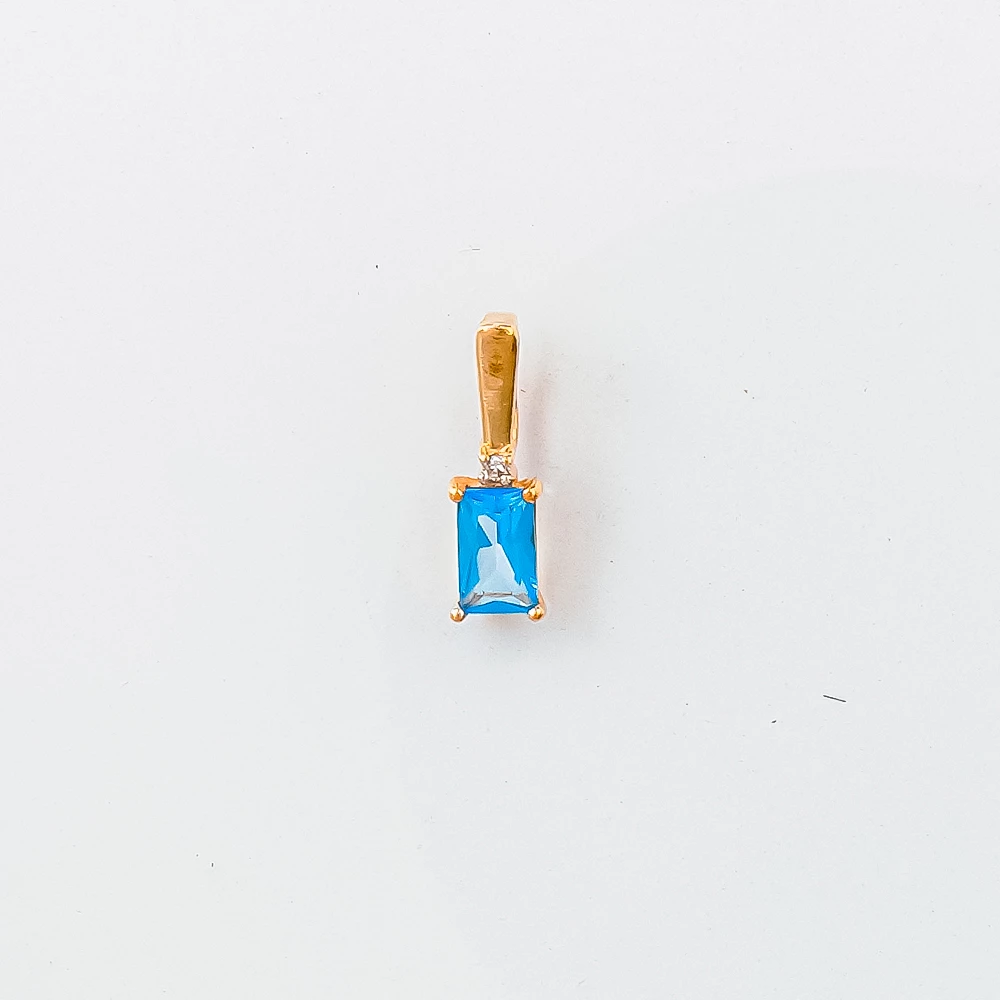 Подвес с топазом из красного золота 585 пробы