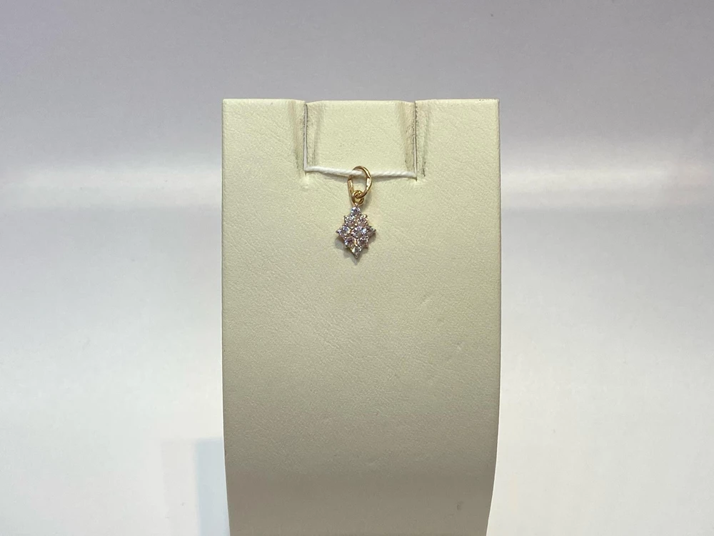 Подвес с фианитом из красного золота 585 пробы