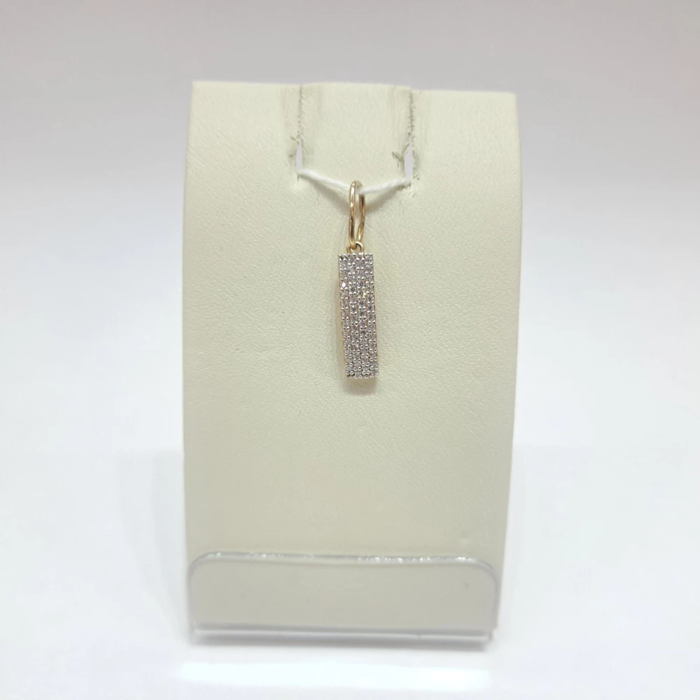 Подвес с фианитом из красного золота 585 пробы