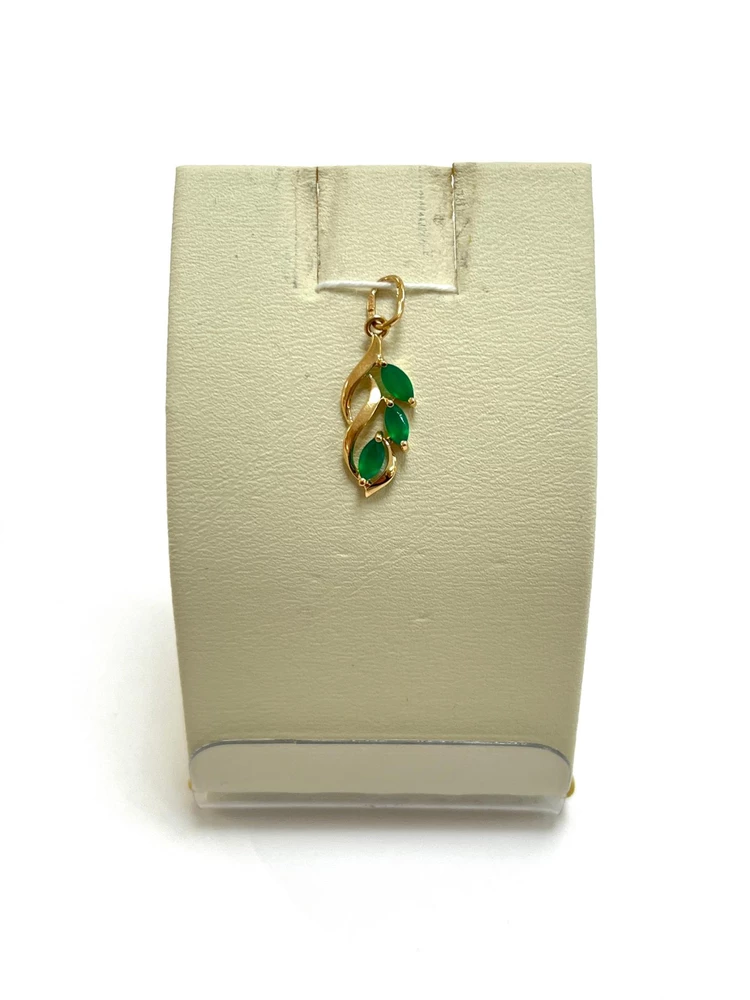 Подвес с агатом из красного золота 585 пробы