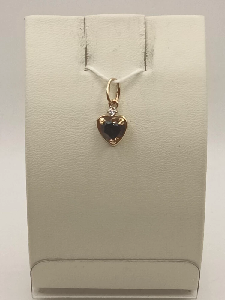 Подвес с гранатом из красного золота 585 пробы