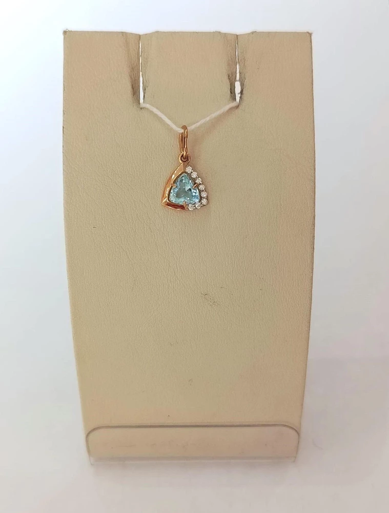 Подвес с топазом из красного золота 585 пробы