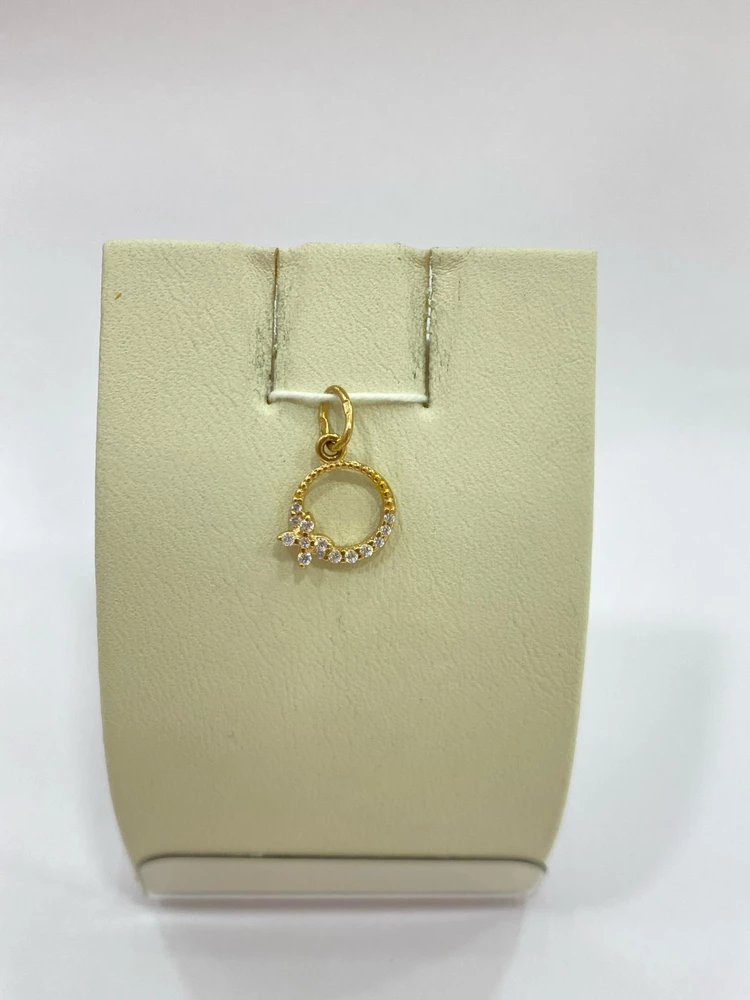 Подвес с фианитом из красного золота 585 пробы