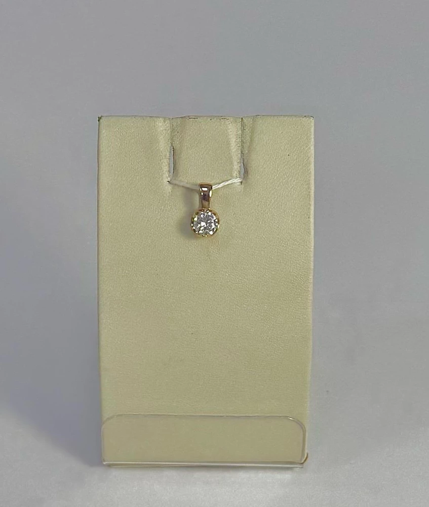 Подвес с фианитом из красного золота 585 пробы