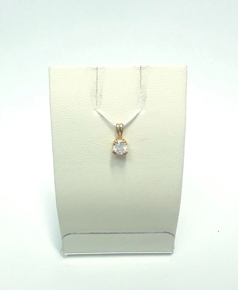 Подвес с фианитом из красного золота 585 пробы