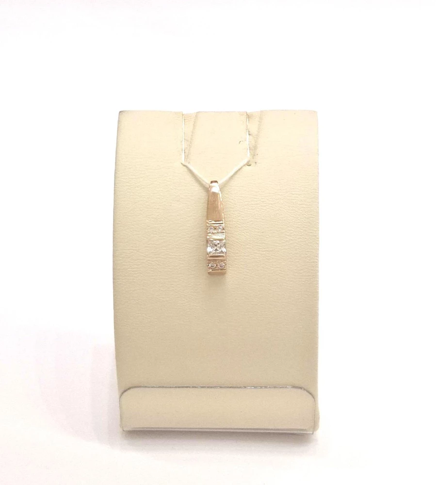 Подвес с фианитом из красного золота 585 пробы