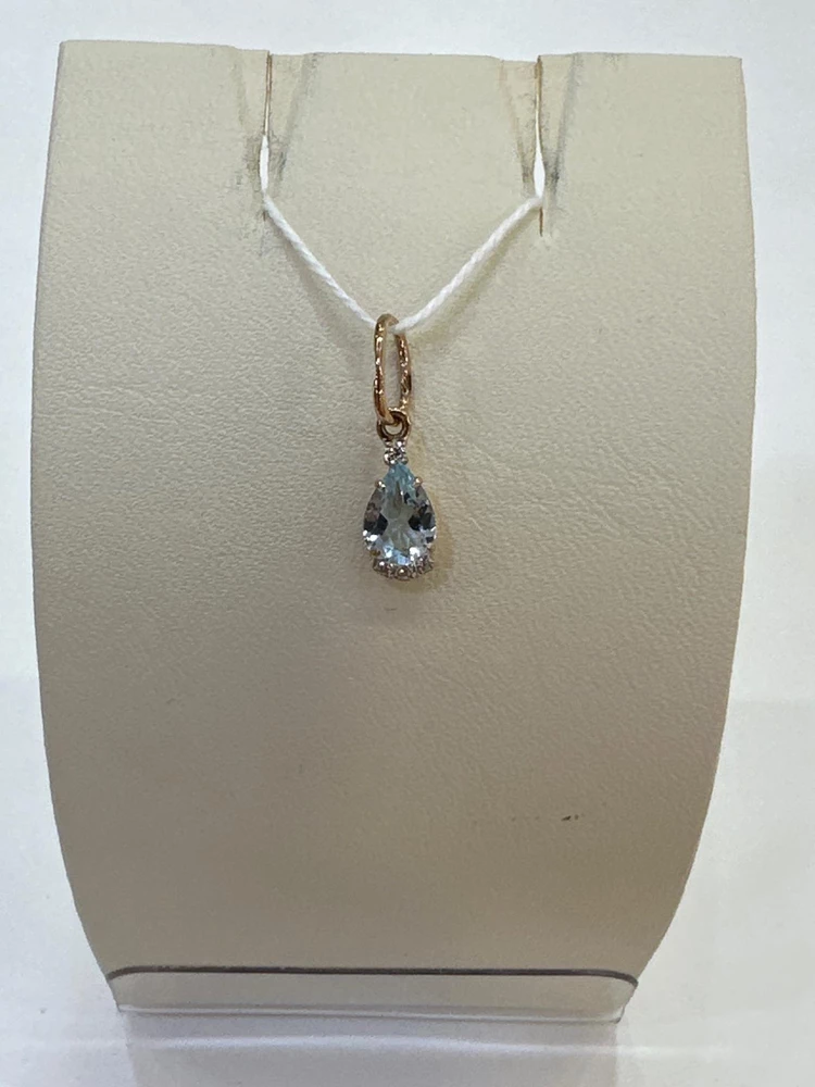 Подвес с топазом из красного золота 585 пробы