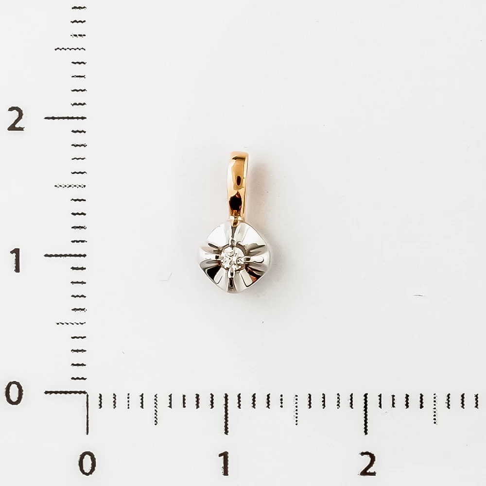 Подвес с бриллиантом из красного золота 585 пробы