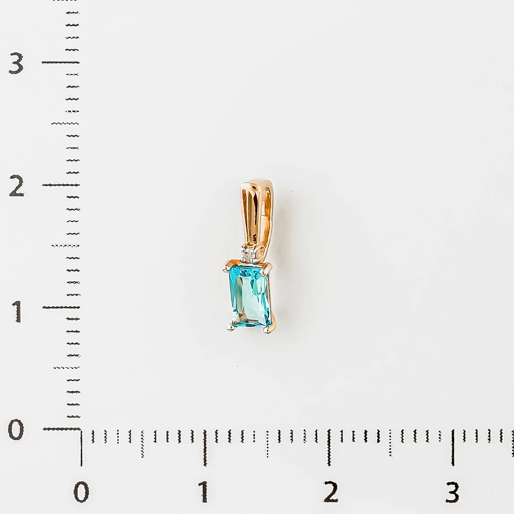 Подвес с бриллиантом из красного золота 585 пробы