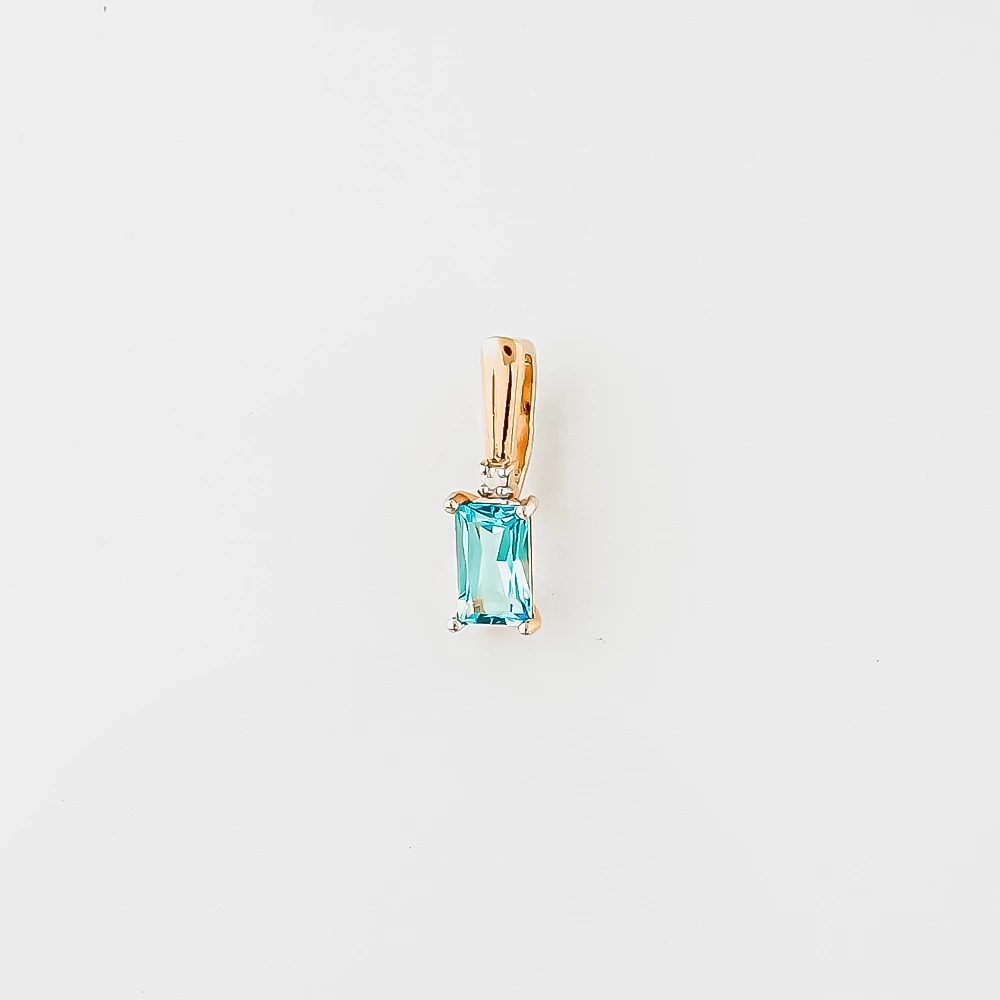 Подвес с бриллиантом из красного золота 585 пробы