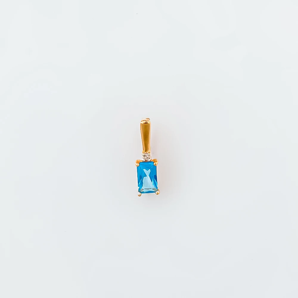 Подвес с топазом из красного золота 585 пробы