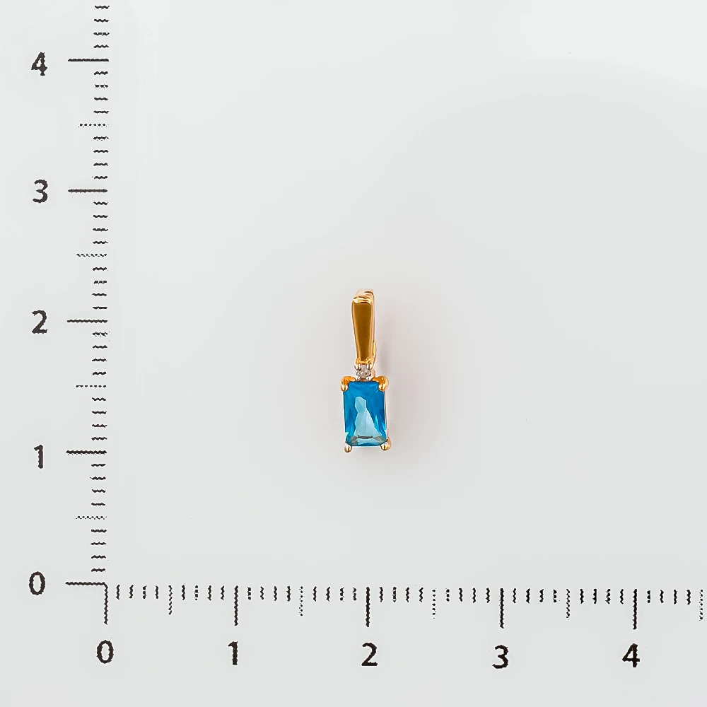 Подвес с топазом из красного золота 585 пробы