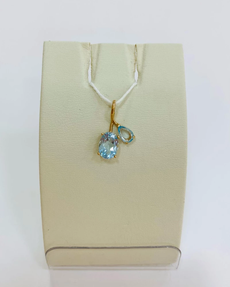 Подвес с топазом из красного золота 585 пробы