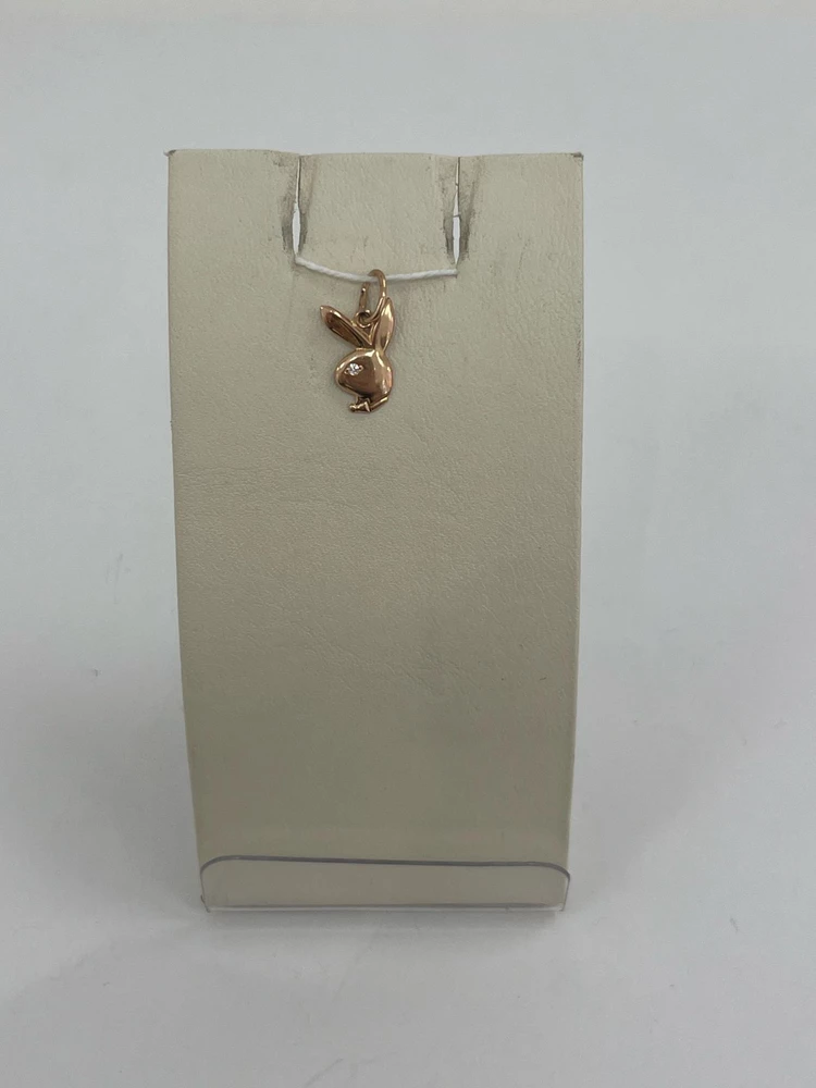 Подвес с фианитом из красного золота 585 пробы