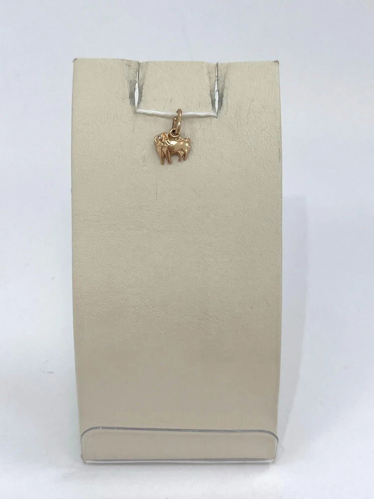 Подвес с фианитом из красного золота 585 пробы