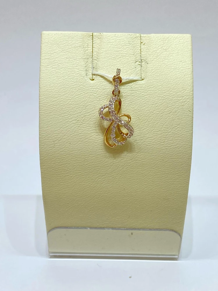 Подвес с фианитом из красного золота 375 пробы