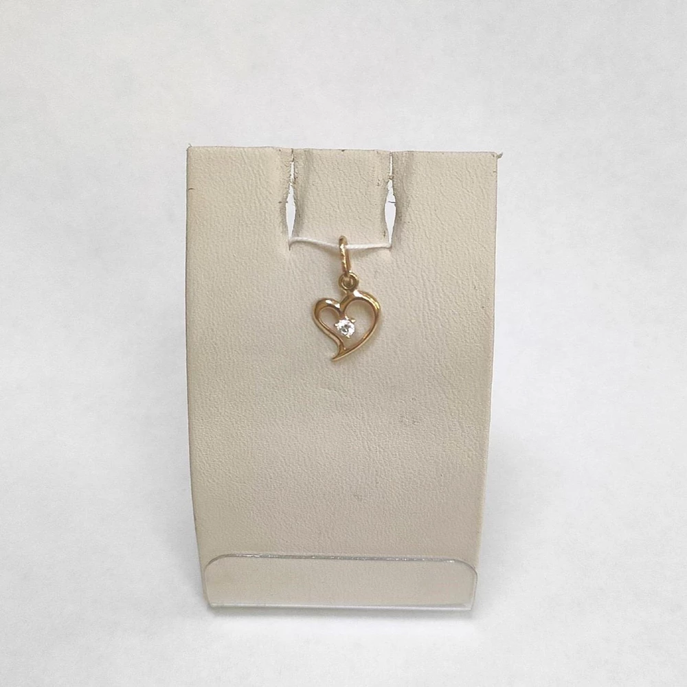 Подвес с фианитом из красного золота 585 пробы