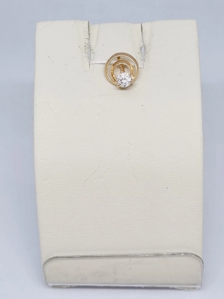 Подвес с фианитом из красного золота 585 пробы