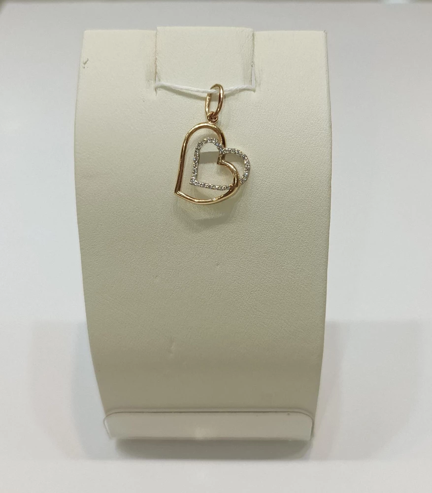 Подвес с фианитом из красного золота 375 пробы