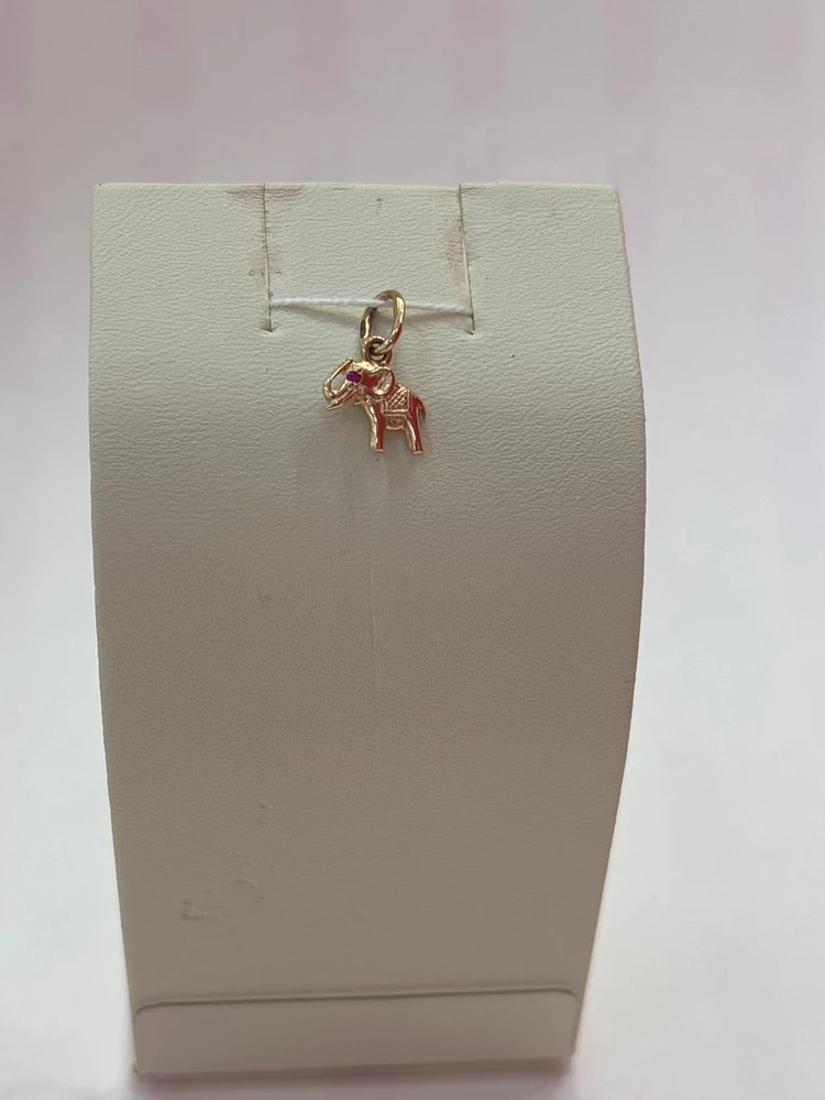 Подвес с фианитом из красного золота 585 пробы