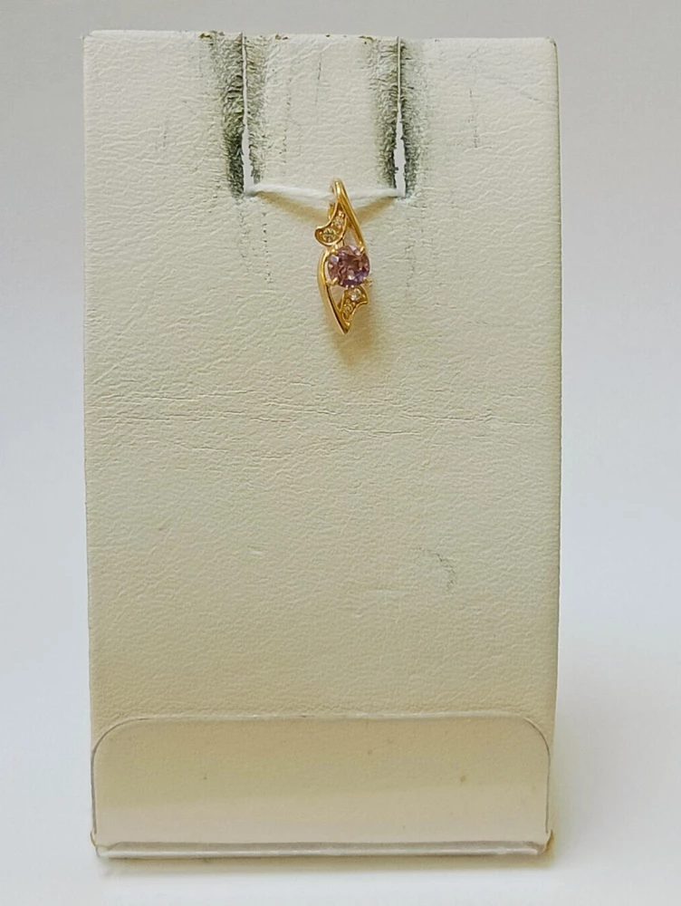 Подвес с аметистом из красного золота 585 пробы